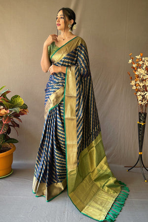 Navy Blue Patola Saree