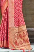 Radical Red Printed Patola Saree Radical Red Printed Patola Saree