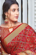 Rose Red Patola Saree patola saree with price