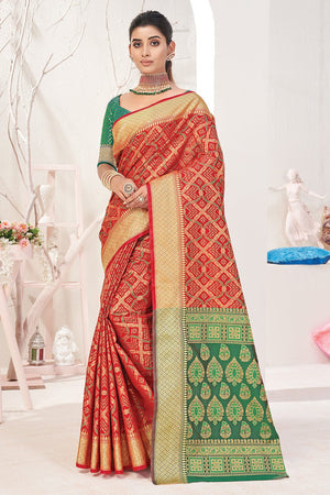 Scarlet Red Patola Saree