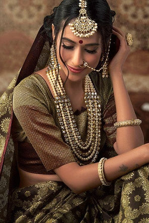 Uniform Green Patola Saree