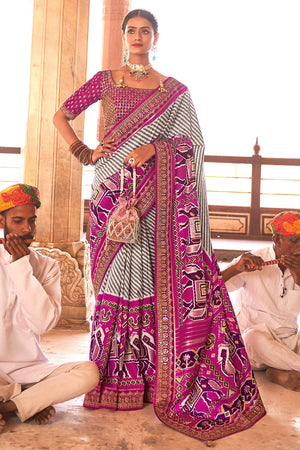 Violet Purple Patola Saree
