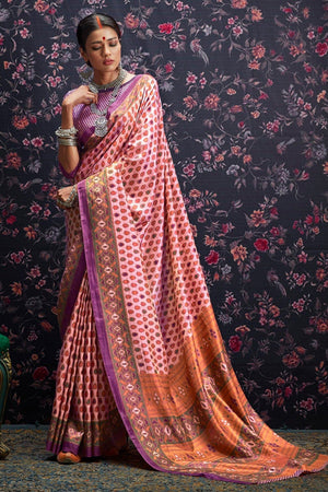 Vivid Pink Patola Saree