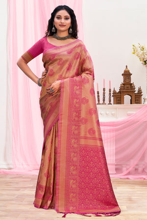 Pastel Maroon Kanjivaram Silk Saree