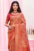 Burnt Orange Kanjivaram Silk Saree Burnt Orange Kanjivaram Silk Saree