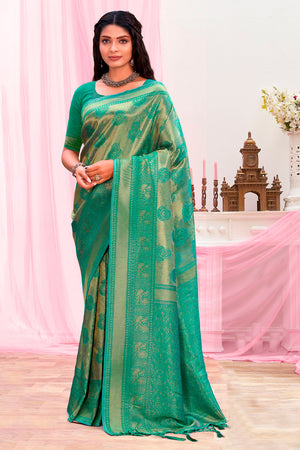 Emerald Green Kanjivaram Silk Saree