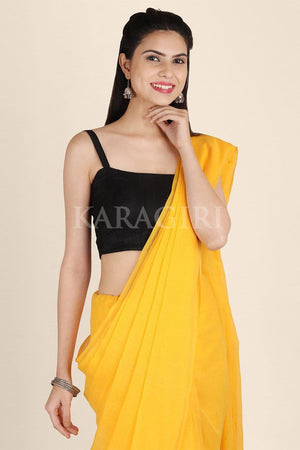 Dandelion Yellow Handwoven Pure Cotton Saree