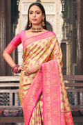 Beige And Pink Kanjivaram Saree Beige And Pink Kanjivaram Saree