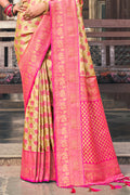 Beige And Pink Kanjivaram Saree Beige And Pink Kanjivaram Saree