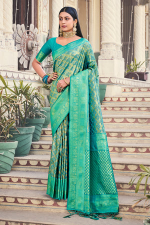 Sea Green Kanjivaram Saree
