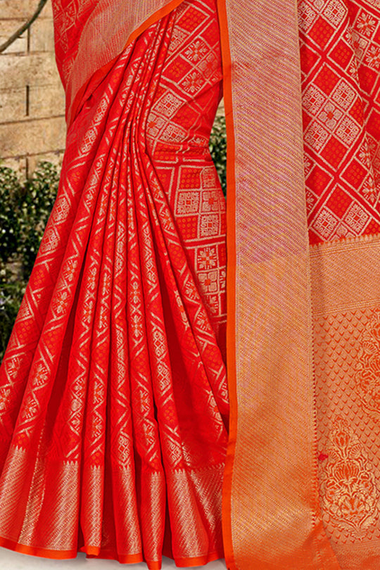 Tart Red Patola Saree Tart Red Patola Saree