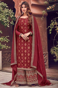 Berry Red Designer Salwar Suit with Palazzo salwar suit online