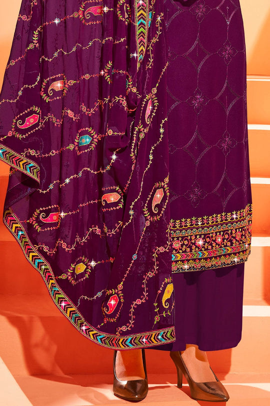 French Violet Salwar Suit salwar suits online