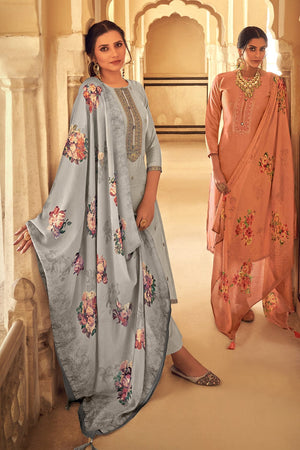 Pearlescent Gray Salwar Suit