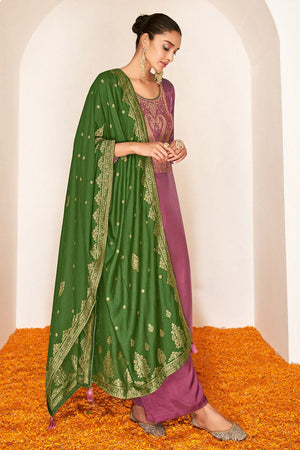 Pink Green Salwar Suit