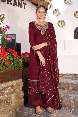 Rosewood Maroon Salwar Suit
