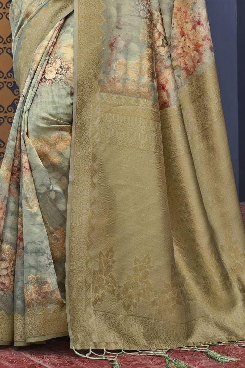 Moss Green Satin Silk Saree silk saree images