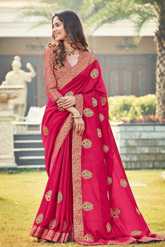 Ruby Red Satin Silk Saree Satin Silk Saree Ruby Red Satin Silk Saree saree online