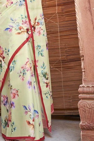 Satin Silk Saree Sage Green Satin Silk Saree saree online