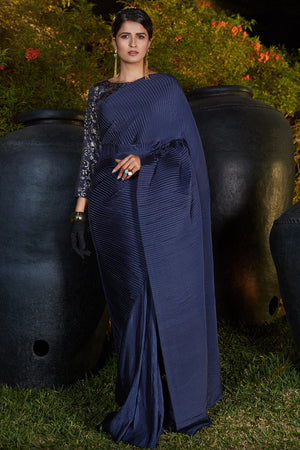 Admiral Blue Silk Saree