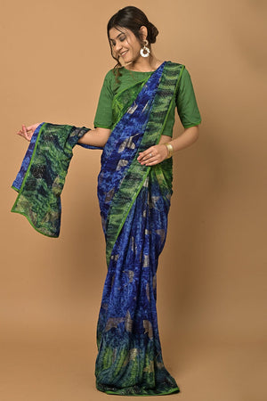 Admiral Blue Silk Saree