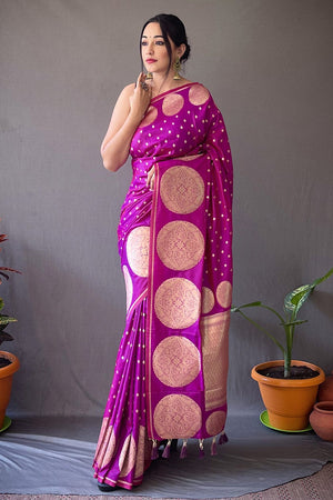 Berry Purple Silk Saree