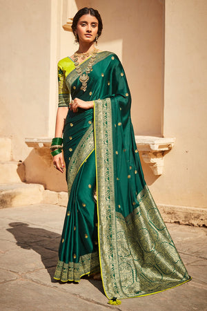 Bright Green Silk Saree