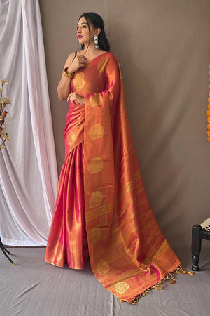 Candy Apple Red Banarasi Saree