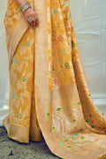 Daisy Yellow Silk Saree yellow silk saree