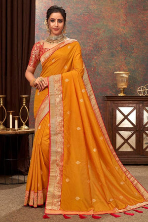 Dandelion Yellow Silk Saree