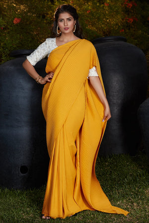 Dandelion Yellow Silk Saree