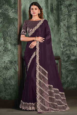 Deep Purple Silk Saree