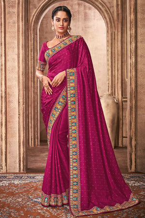 Magenta Pink Silk Saree
