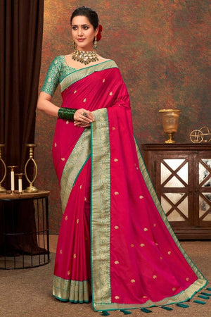 Magenta Pink Silk Saree