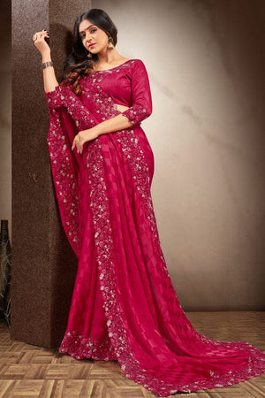 Magenta Pink Silk Saree