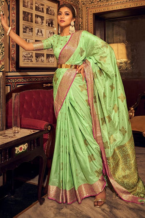 Mint Green Silk Saree