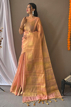 Peach Silk Saree