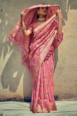 Pink Silk Saree