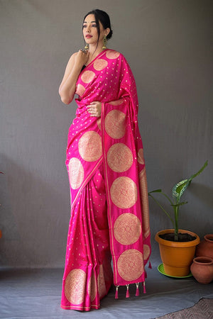 Pink Silk Saree