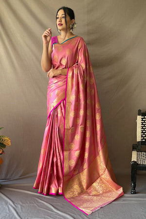 Rouge Pink Silk Saree