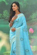 Sky Blue Silk Saree silk saree