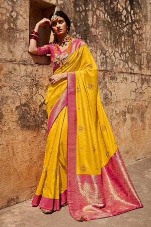 Yellow Silk Saree