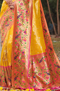 Marigold Yellow Paithani Saree Marigold Yellow Paithani Saree