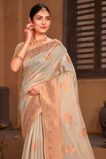 Buttermilk Beige South Cotton Saree Buttermilk Beige South Cotton Saree