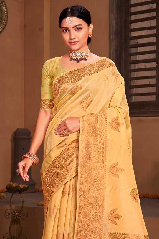Lemon Yellow South cotton Saree Lemon Yellow South cotton Saree