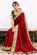 Apple Red South Silk Saree silk sarees