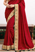 Apple Red South Silk Saree designer saree