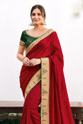 Apple Red South Silk Saree fancy saree