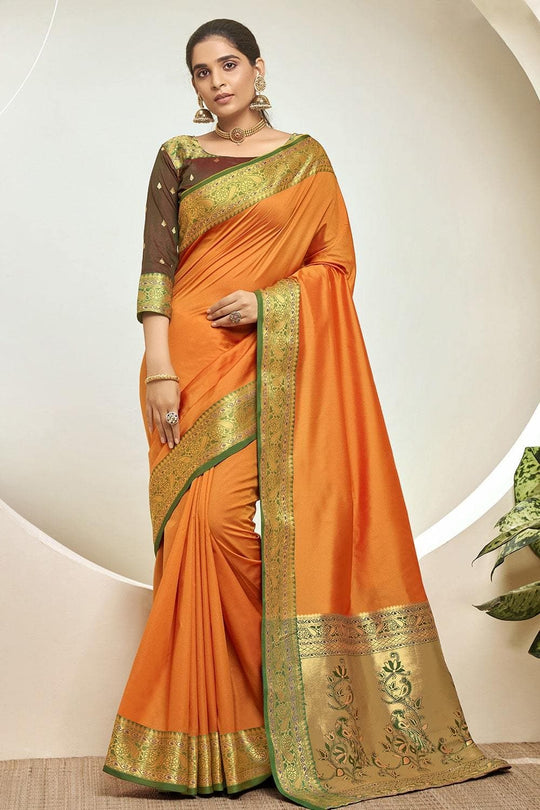 Apricot Orange South Silk Saree South Silk Saree Apricot Orange South Silk Saree saree online