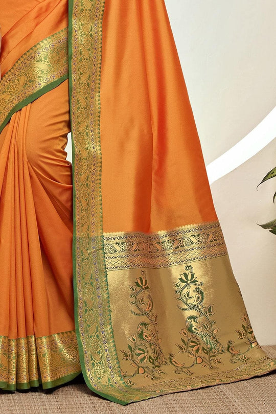 Apricot Orange South Silk Saree South Silk Saree Apricot Orange South Silk Saree saree online
